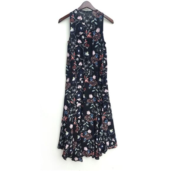 A.L.C. Costello Black Floral Sleeveless Dress Size 4 - Picture 4 of 11
